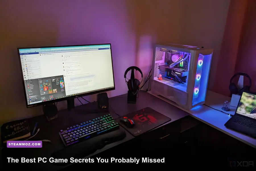 Collage of secret locations and Easter eggs from popular PC games