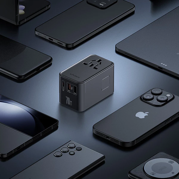 VIVAN VPS-T006A 70W GaN Universal World Travel Adapter Charger + Retractable Usb-C Cable - Gambar 4