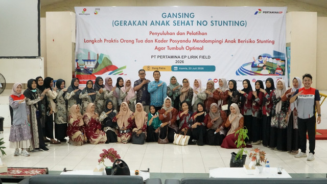 Program GANSING yang diselenggarakan Pertamina EP Lirik Field sebagai upaya mendukung pencegahan stunting melalui edukasi dan penguatan kapasitas masyarakat di Kecamatan Lirik, Kabupaten Indragiri Hulu, Riau.
