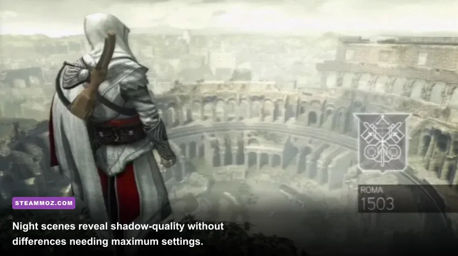 The Colosseum at night in Assassin's Creed Brotherhood