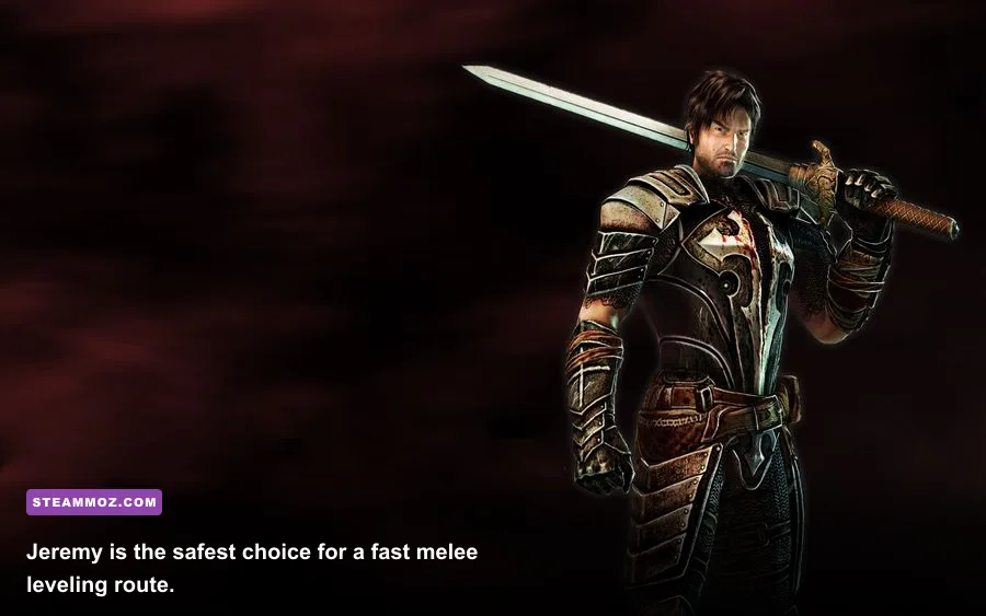 Jeremy using his sword against vampires in Blood Knights
