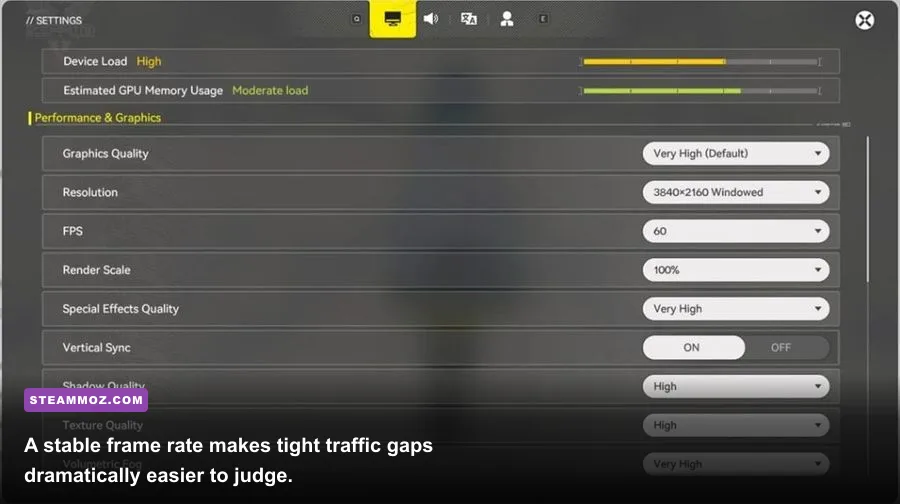 Byte Driver running smoothly on PC with graphics settings visible