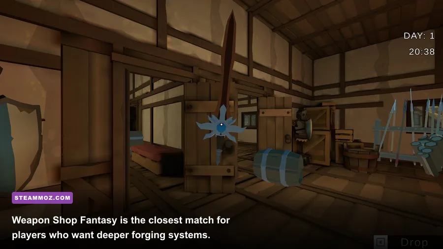 Weapon Shop Fantasy blacksmith crafting and shop management gameplay