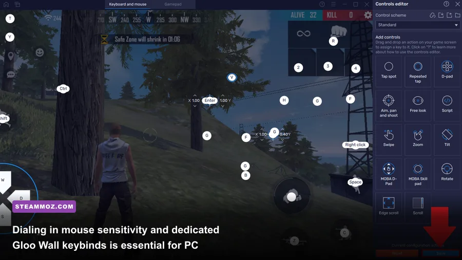 Custom keymapping and on-screen HUD setup for Free Fire on PC emulator
