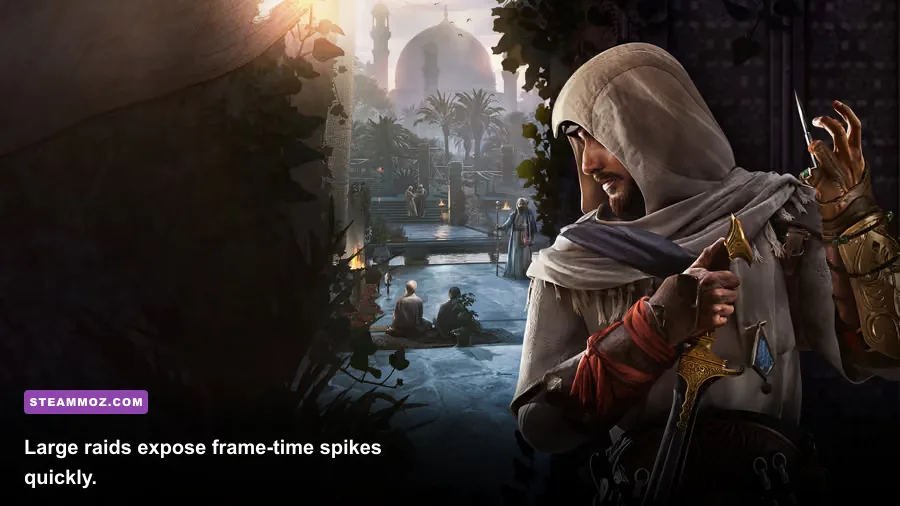 Eivor fighting enemies during a Viking raid in Assassin's Creed Valhalla