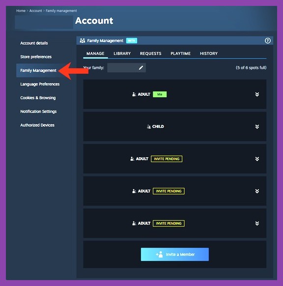 Steam store product page badge indicating Family Sharing support