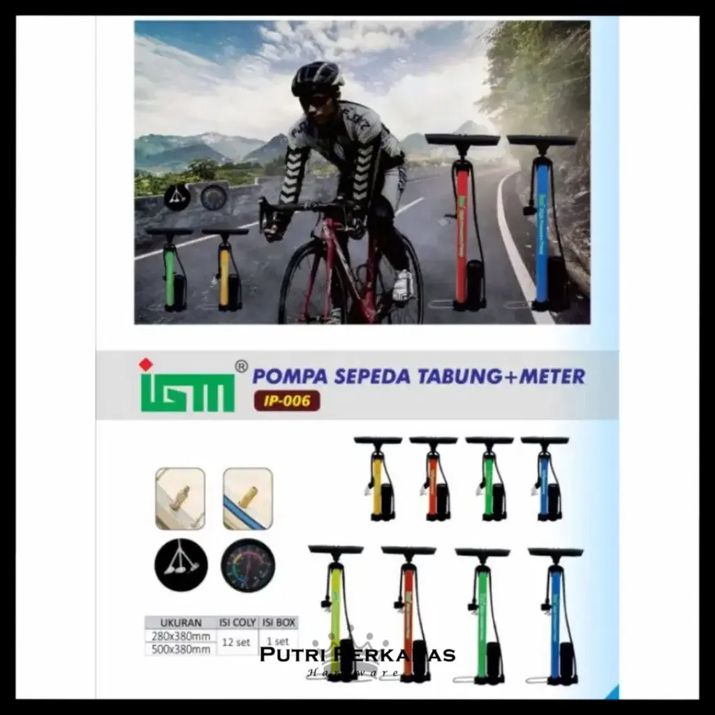 Pompa Angin Manual Tabung + Meteran IGM IP-006 - Gambar 3