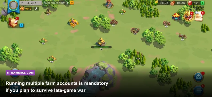 Kingdom territory resource nodes and gathering marches on the world map