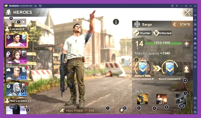 Sarge deploying a gun turret in State of Survival Explorer mode