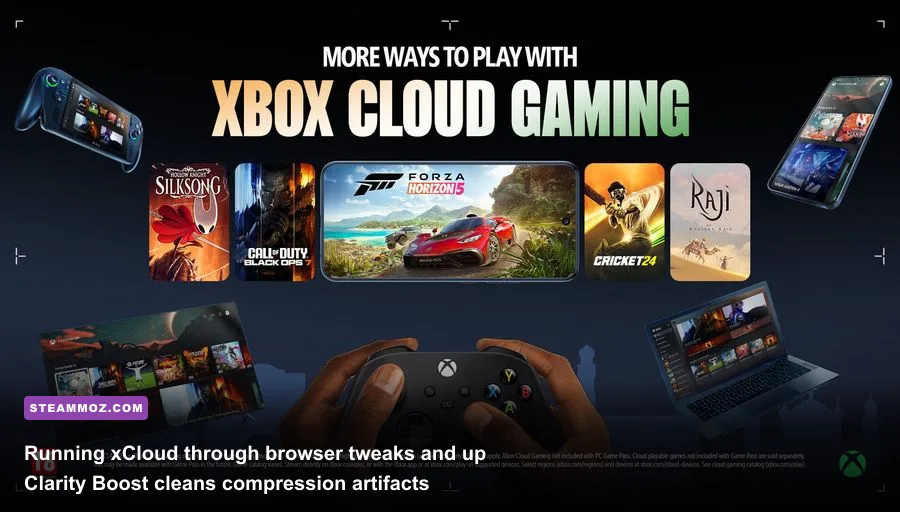 Xbox Cloud Gaming stream running in browser with Clarity Boost setting enabled
