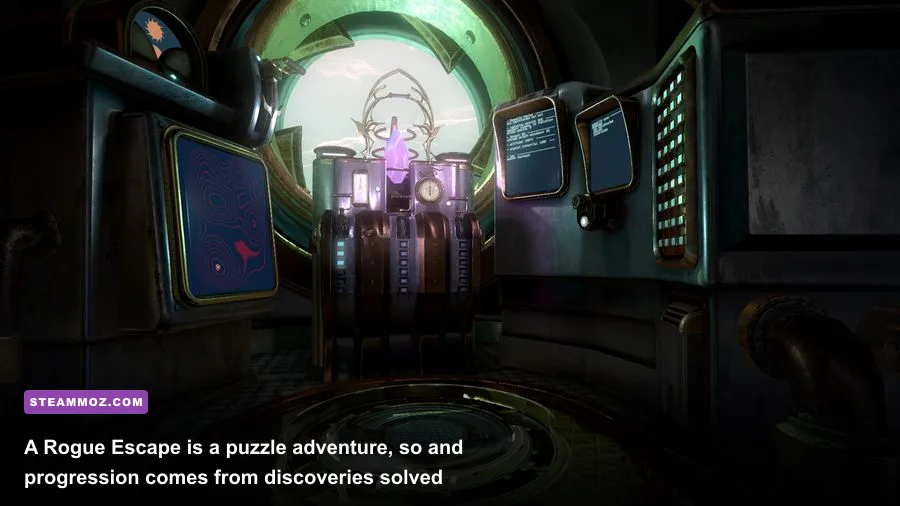 A Rogue Escape Steam VR gameplay inside a spaceship interior