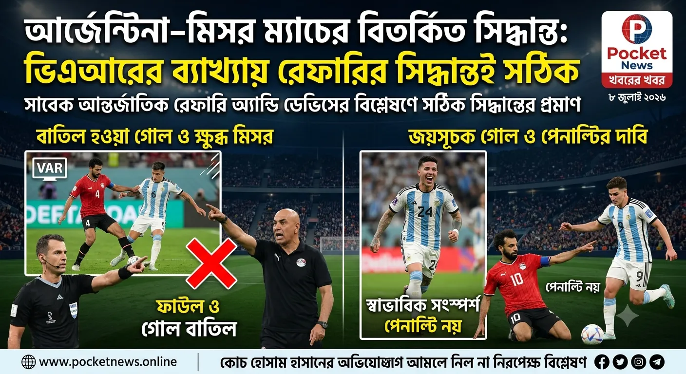 গোল বাতিল ও পেনাল্টি না দেওয়ার ঘটনায় ক্ষুব্ধ মিসর,রেফারির বিশ্লেষণে মিলল ভিন্ন চিত্র গোল বাতিল ও পেনাল্টি না দেওয়ার ঘটনায় ক্ষুব্ধ মিসর,রেফারির বিশ্লেষণে মিলল ভিন্ন চিত্র