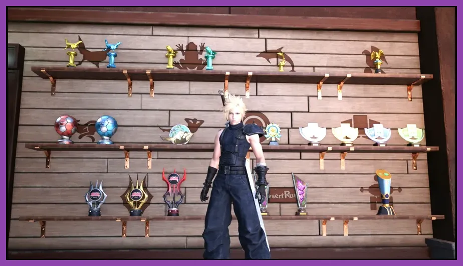 Johnny Seaside Inn collectibles display room in Final Fantasy 7 Rebirth