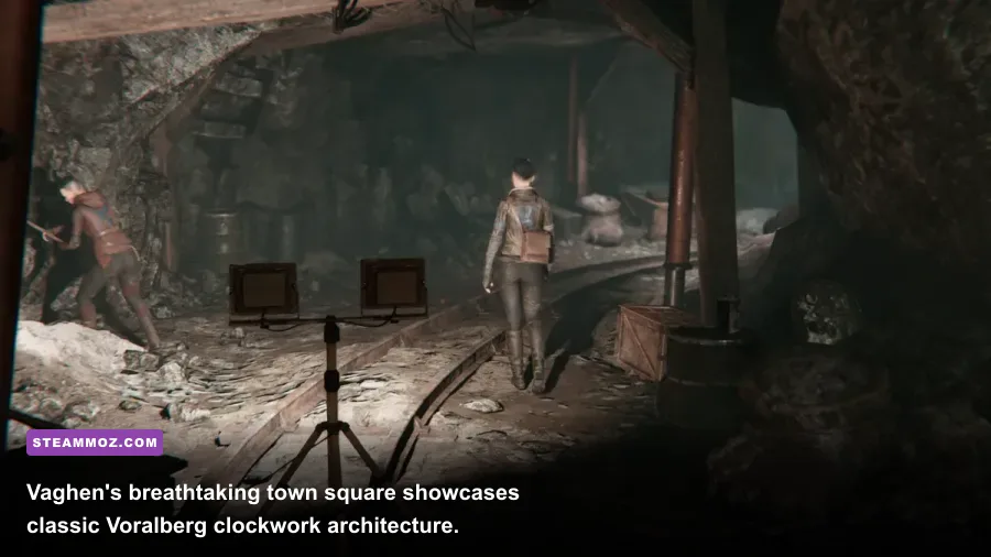 The clockwork town square of Vaghen in Syberia The World Before