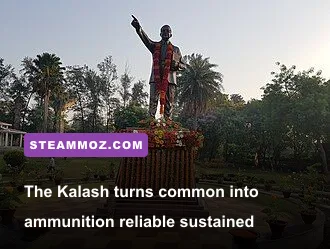 Atomic Heart Kalash assault rifle firing inside a facility