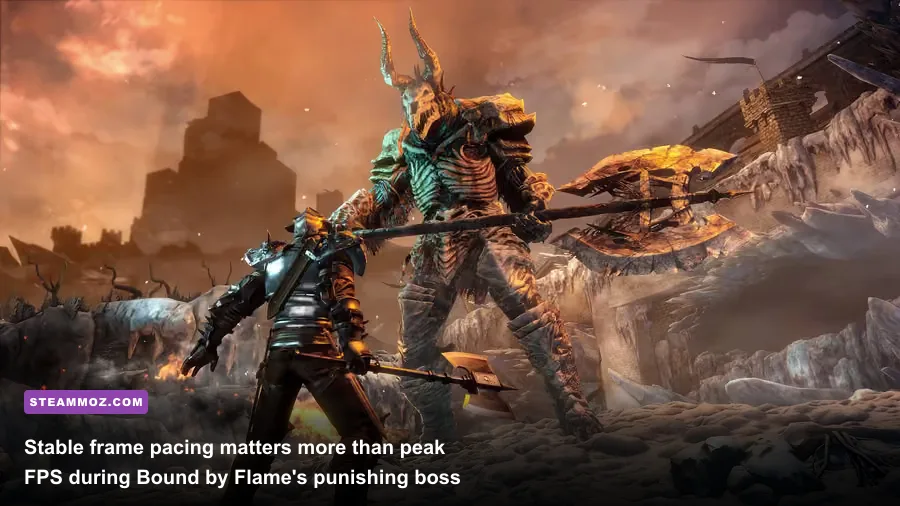 Bound by Flame hero battling a Deadwalker boss