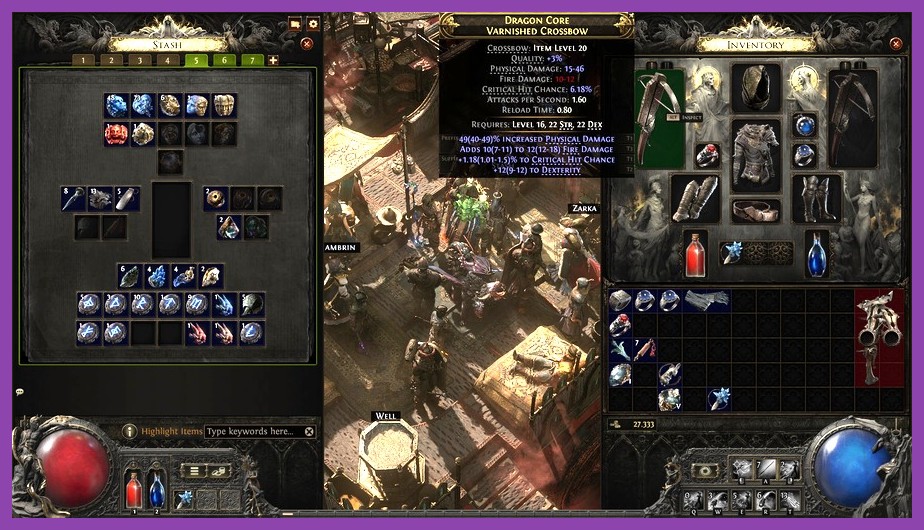 Mercenary class firing crossbow bolts at mobs in Path of Exile 2