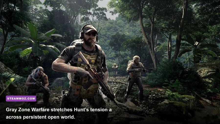 Gray Zone Warfare soldier patrolling a jungle village
