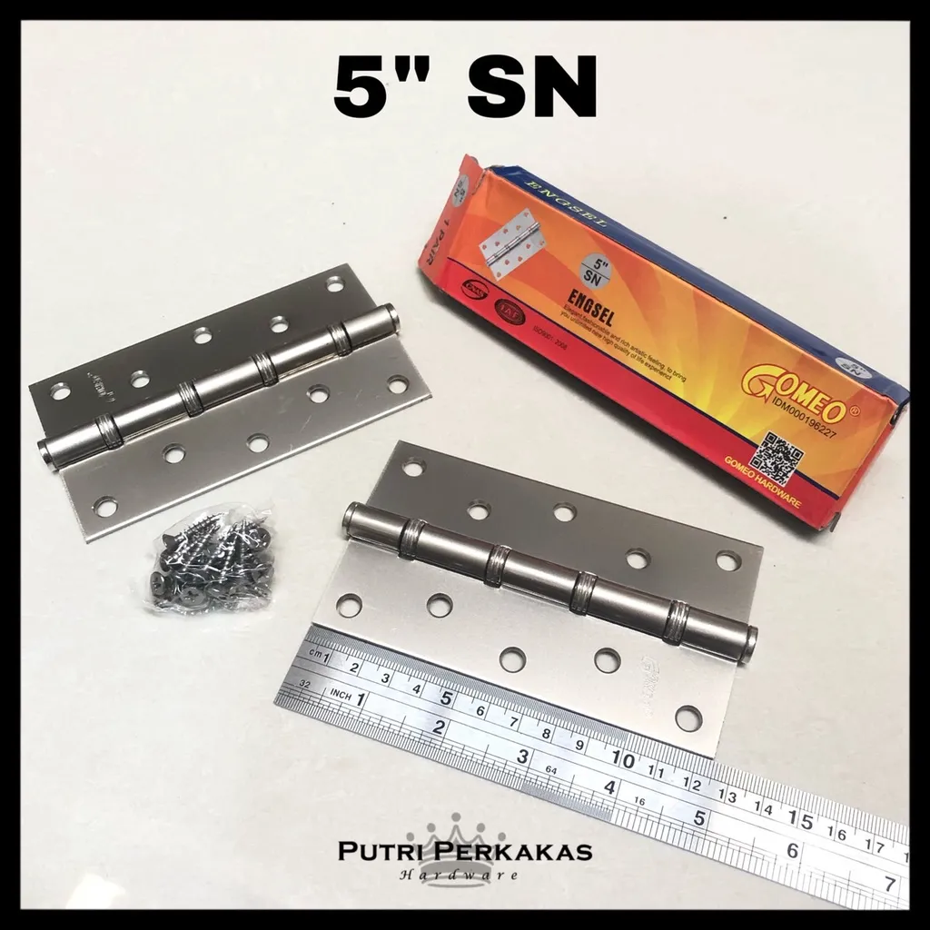 Engsel Pintu Rumah Engsel Jendela Tebal Gomeo 5 inch SILVER