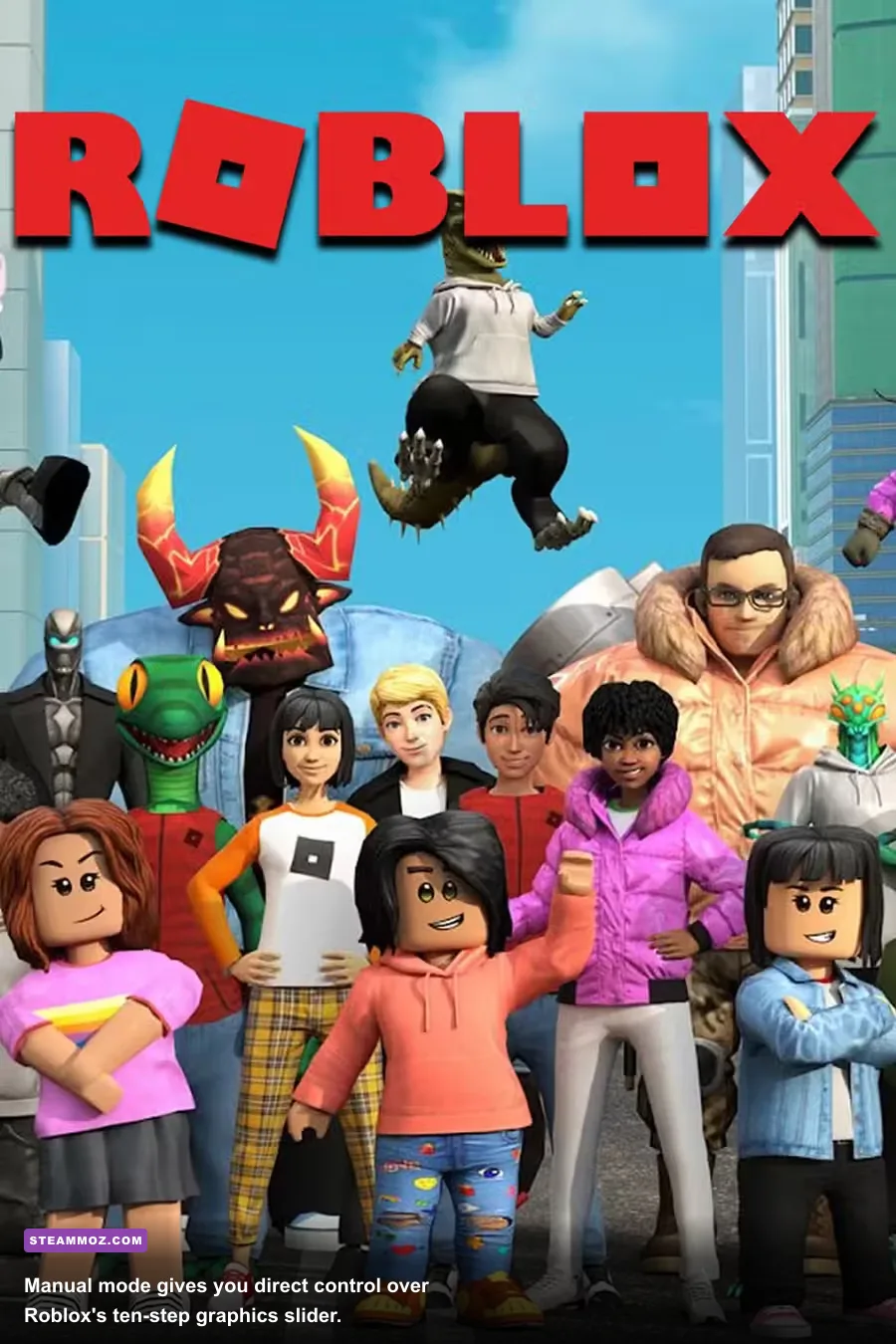 Roblox PC Settings menu showing Manual Graphics Mode and Graphics Quality slider