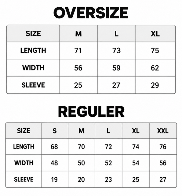 Size Chart Foreverblue Tee