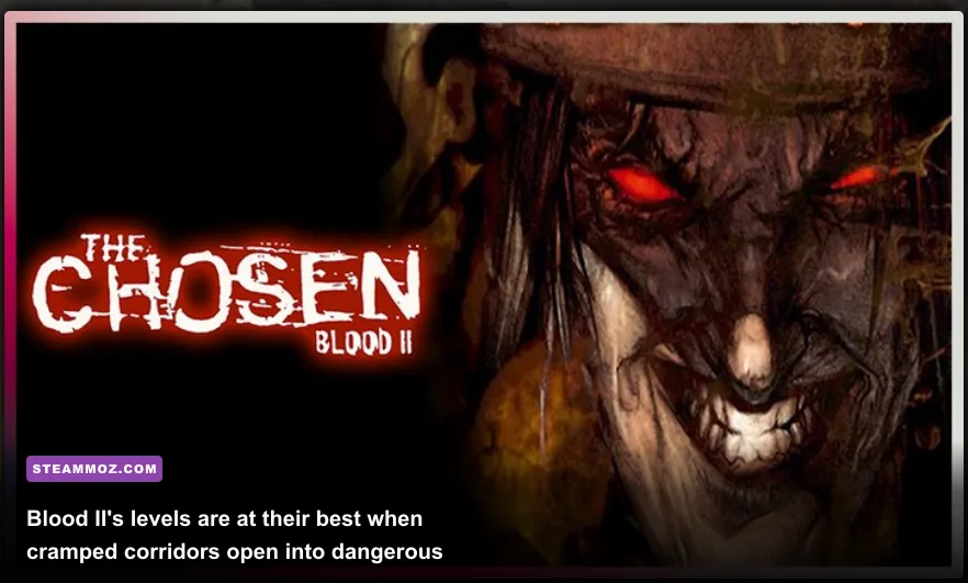 Caleb exploring an industrial factory level in Blood II The Chosen