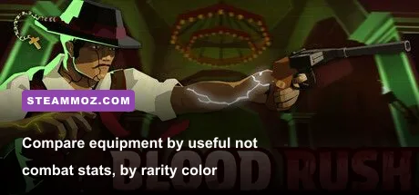 Blood Rush inventory showing weapons equipment and character stats