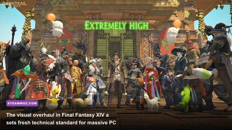 A Warrior of Light showcased under the overhauled high-resolution lighting system in Final Fantasy XIV on PC