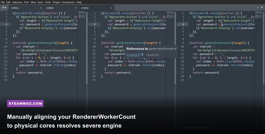Text editor displaying RendererWorkerCount in the Modern Warfare 2 CST config file
