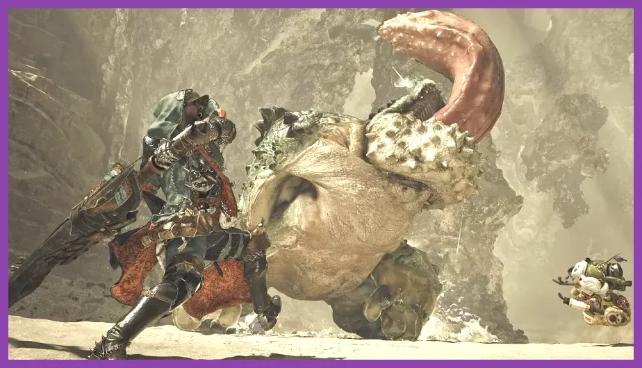 Monster Hunter Wilds battle against a large monster