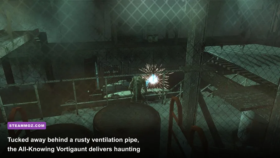 The singing All-Knowing Vortigaunt inside a secret drainage pipe in Half-Life 2