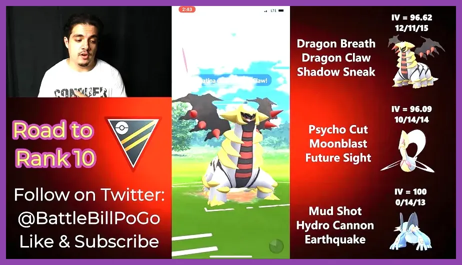 Pokemon GO Ultra League PvP match Giratina