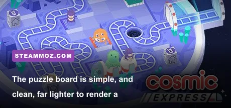 Cosmic Express puzzle board showing train tracks and alien passengers