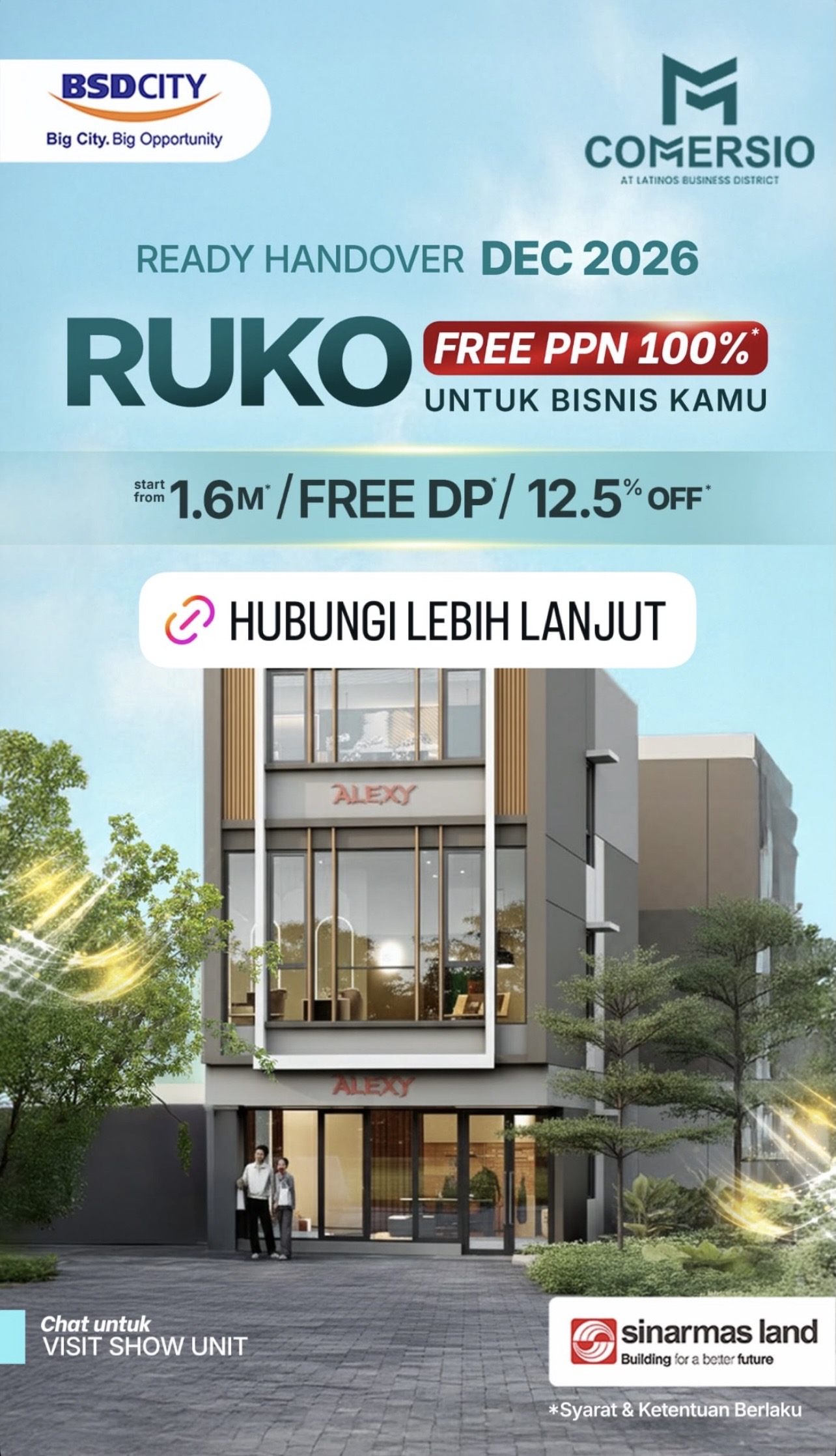 Ruko Comersio Siap Handover - Sinarmas Land