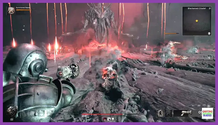 Intense particle effects during a Remnant 2 boss encounter