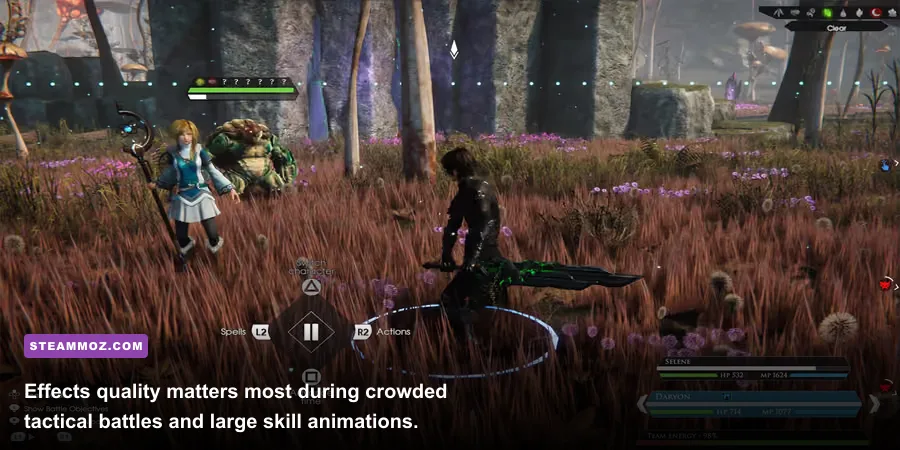 Daryon and Selene fighting in Edge of Eternity tactical combat