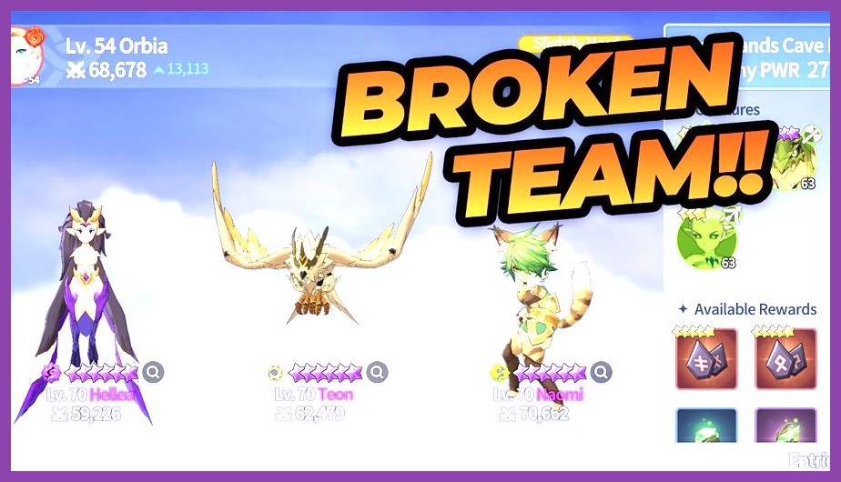 Summoners War Chronicles team of synergistic monsters ready for battle