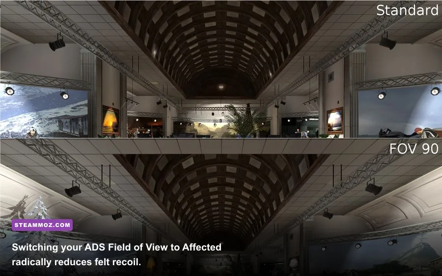 Modern Warfare 2 field of view comparison showing affected vs independent settings