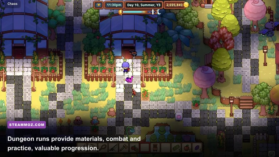 Everafter Falls player fighting enemies inside a dungeon