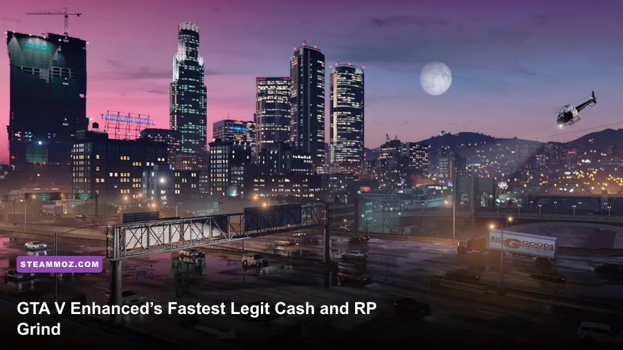 Grand Theft Auto V Enhanced GTA Online player overlooking Los Santos