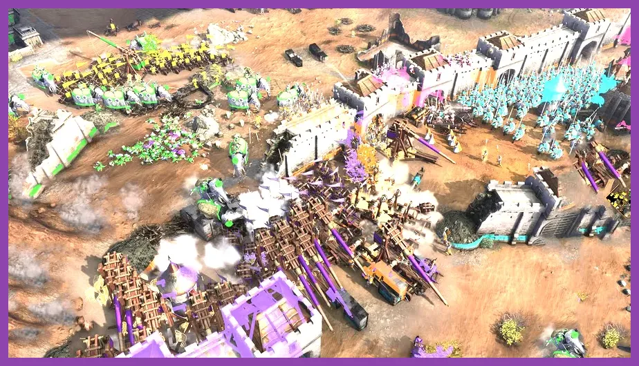 Large army combat formation in Age of Empires 4