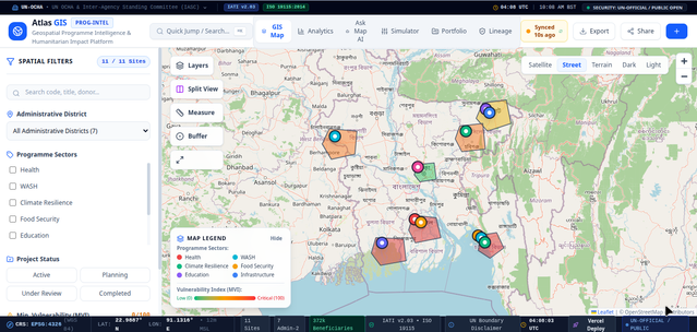 Atlas GIS analysis interface screenshot — prototype