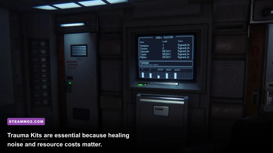 Alien Isolation Trauma Kit crafting recipe and medical supplies menu