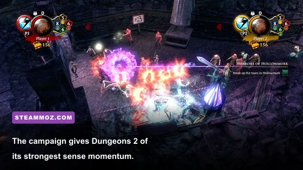 Dungeons 2 campaign map showing missions and conquered territories