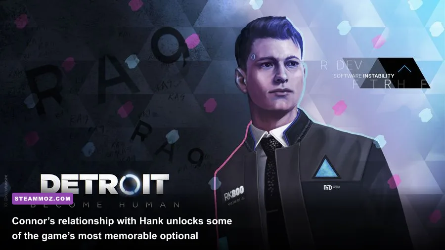 Hank Anderson and Connor inside Hank's apartment in Detroit Become Human