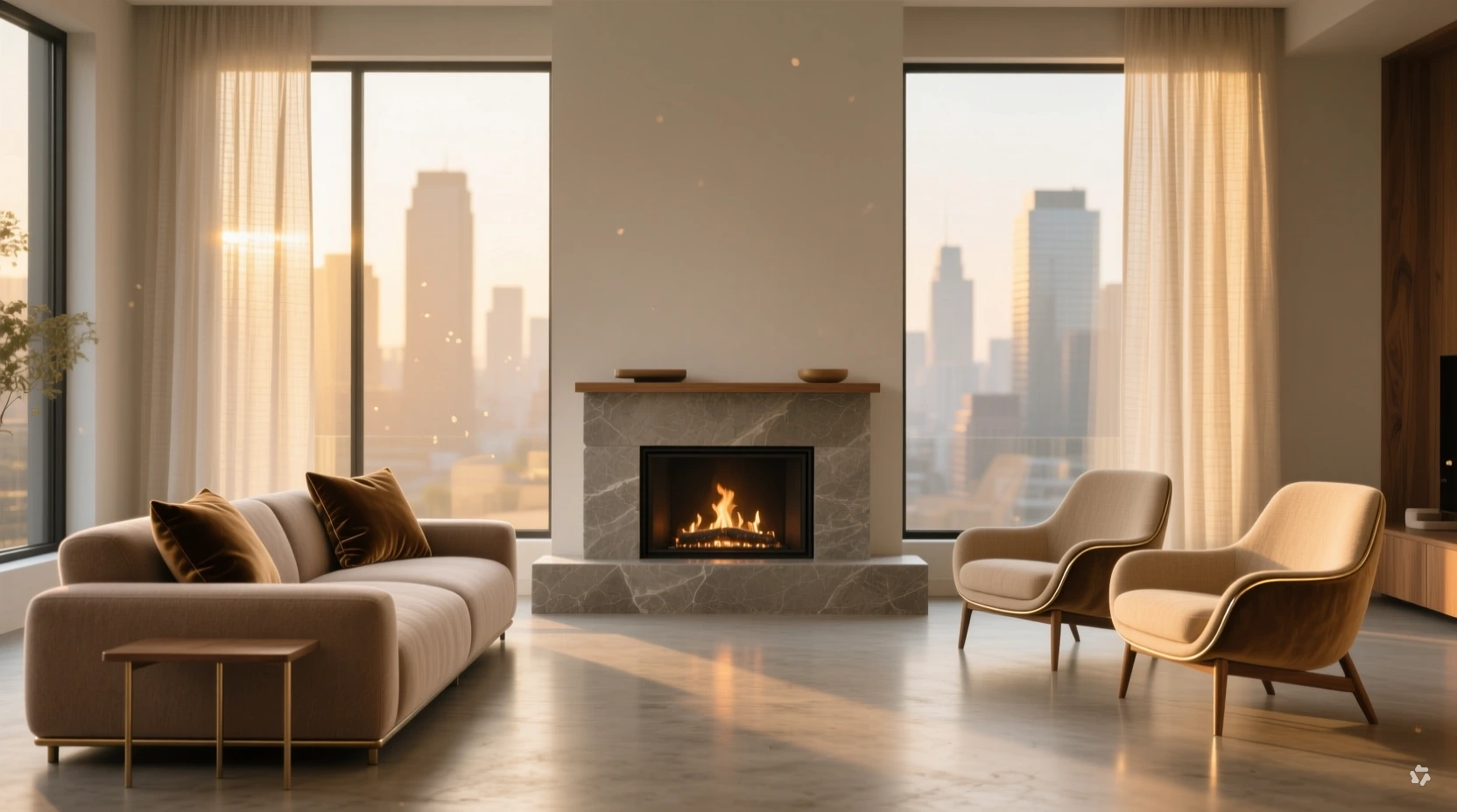 living room seating arranged around a fireplace as the focal point
