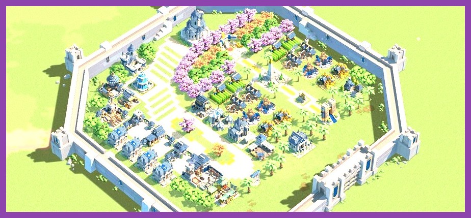 Overview of a upgraded governor city layout in Rise of Kingdoms