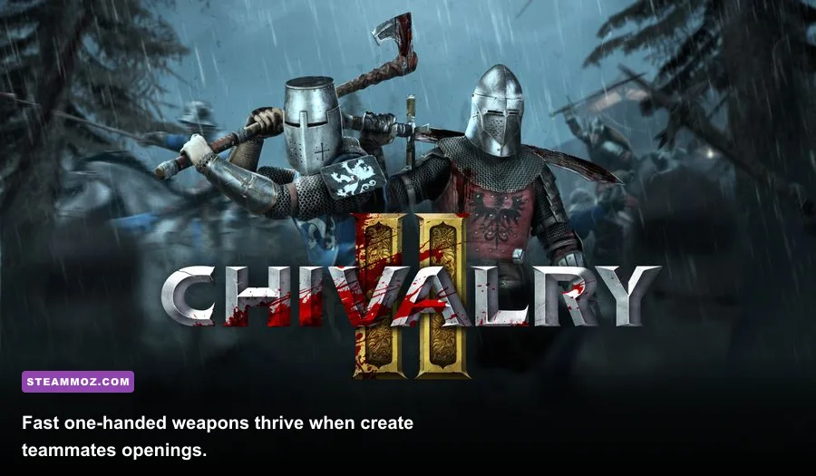 A Chivalry 2 Footman fighting around an objective with a Hatchet