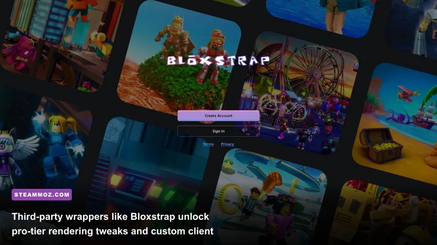 Bloxstrap launcher settings menu showing FastFlag integrations for Roblox PC