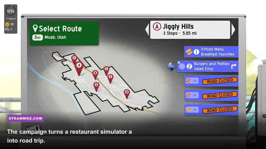 Cook Serve Delicious 2 campaign route with restaurant locations